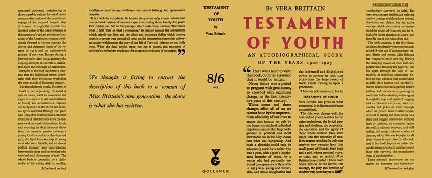 Item #35918 Testament of Youth. Vera Brittain