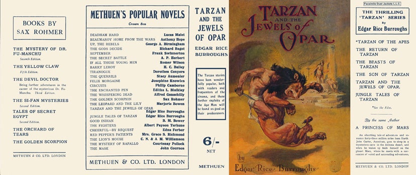 Item #35974 Tarzan and the Jewels of Opar. Edgar Rice Burroughs.