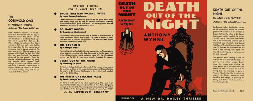 Item #3599 Death Out of the Night. Anthony Wynne