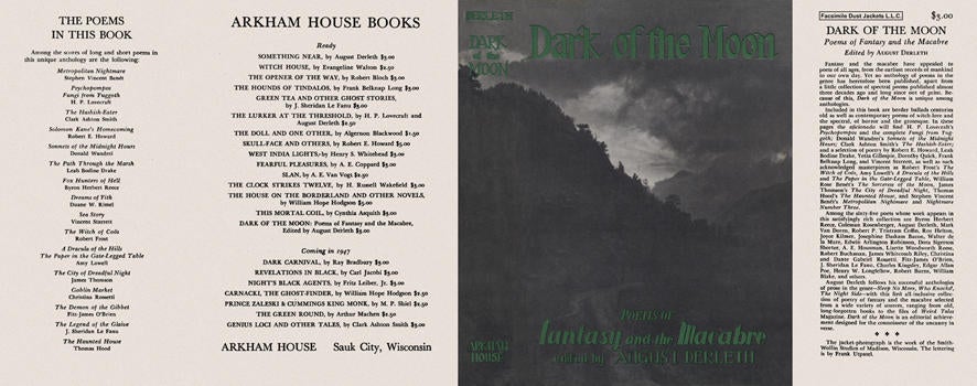 Item #3630 Dark of the Moon, Poems of Fantasy and the Macabre. August Derleth, Anthology