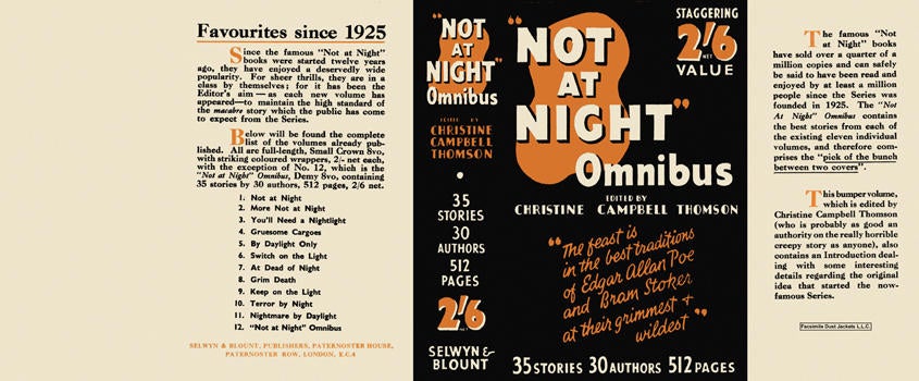 Item #3636 Not at Night Omnibus (Not at night series). Christine Campbell Thomson, Anthology
