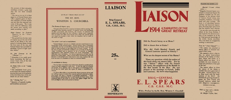 Item #36399 Liaison 1914, A Narrative of the Great Retreat. E. L. Spears.