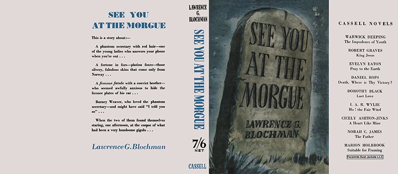 Item #36746 See You at the Morgue. Lawrence G. Blochman
