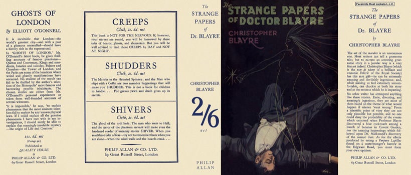 Item #3679 Strange Papers of Doctor Blayre, The. Christopher Blayre