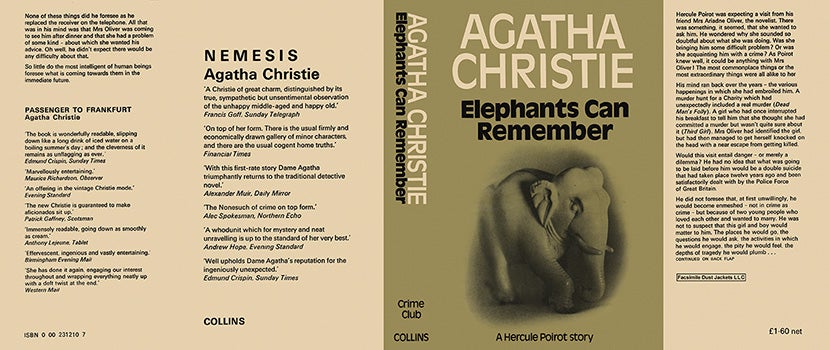 Item #36855 Elephants Can Remember. Agatha Christie.