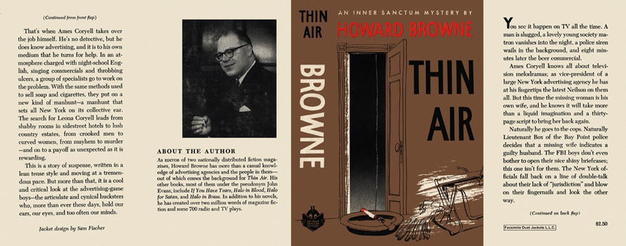 Item #372 Thin Air. Howard Browne.