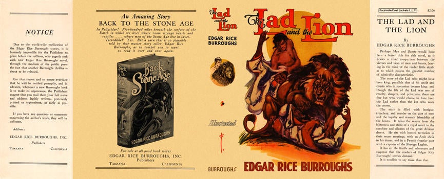 Item #3747 Lad and the Lion, The. Edgar Rice Burroughs