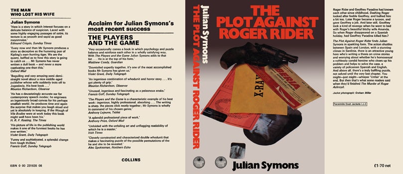 Item #37765 Plot Against Roger Rider, The. Julian Symons