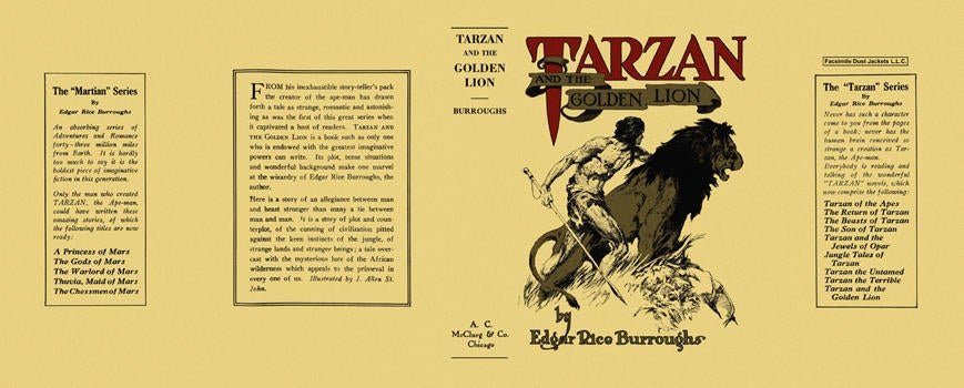 Item #3784 Tarzan and the Golden Lion. Edgar Rice Burroughs.