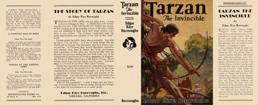 Item #3797 Tarzan the Invincible. Edgar Rice Burroughs.