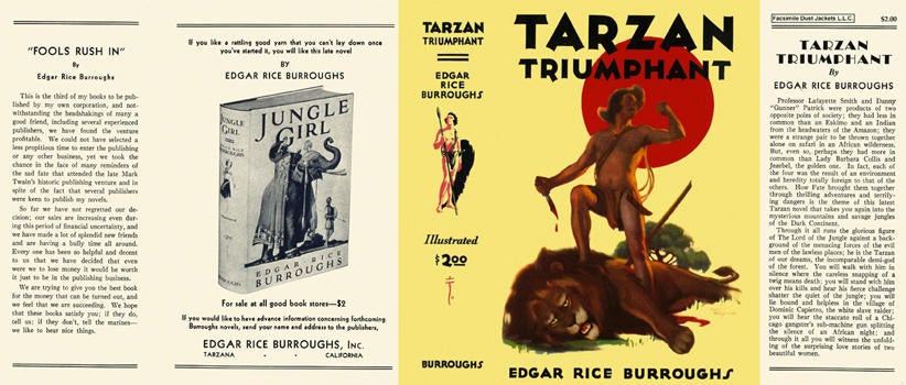 Item #3803 Tarzan Triumphant. Edgar Rice Burroughs