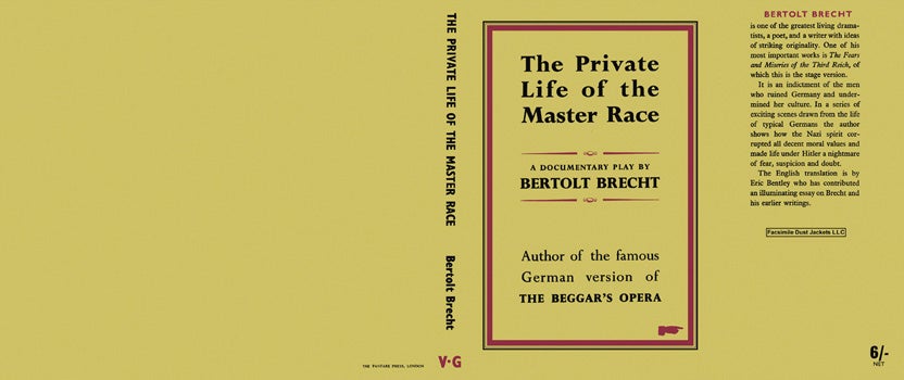 Item #38064 Private Life of the Master Race, The. Bertolt Brecht