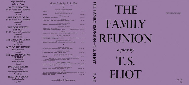Item #38088 Family Reunion, The. T. S. Eliot