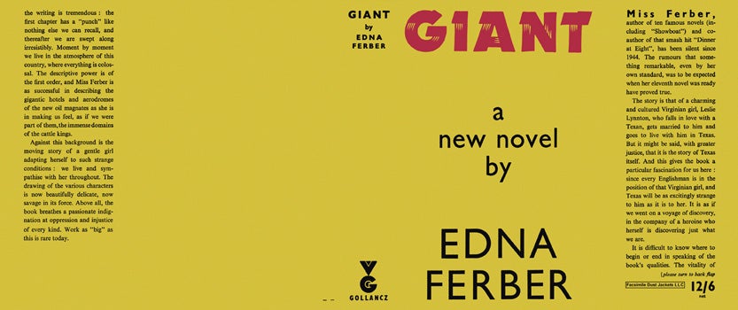 Item #38299 Giant. Edna Ferber