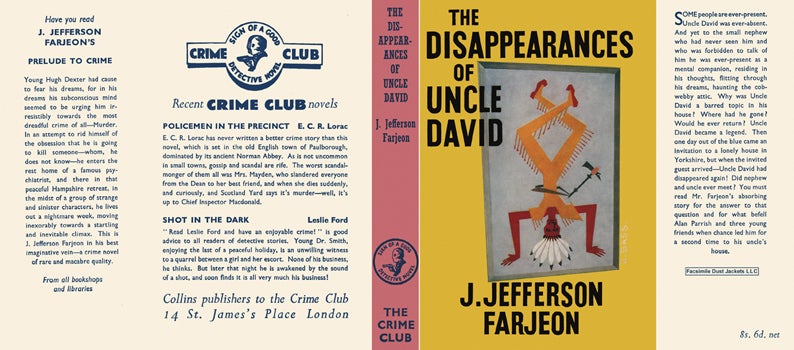 Item #38524 Disappearances of Uncle David, The. J. Jefferson Farjeon