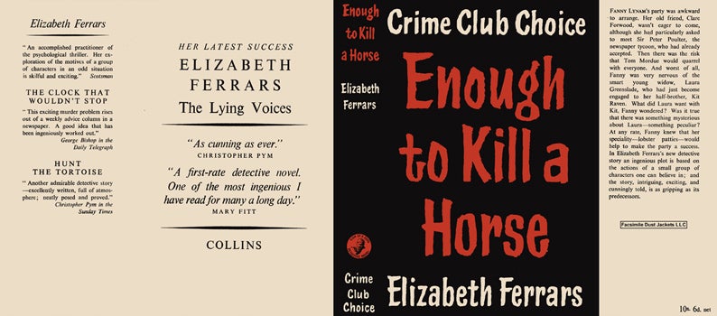 Item #38531 Enough to Kill a Horse. Elizabeth Ferrars