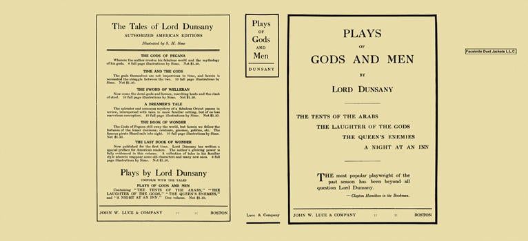 Item #3880 Plays of Gods and Men. Lord Dunsany.