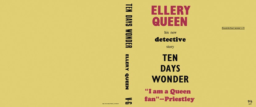 Item #38803 Ten Days Wonder. Ellery Queen