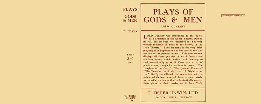 Item #3881 Plays of Gods and Men. Lord Dunsany.