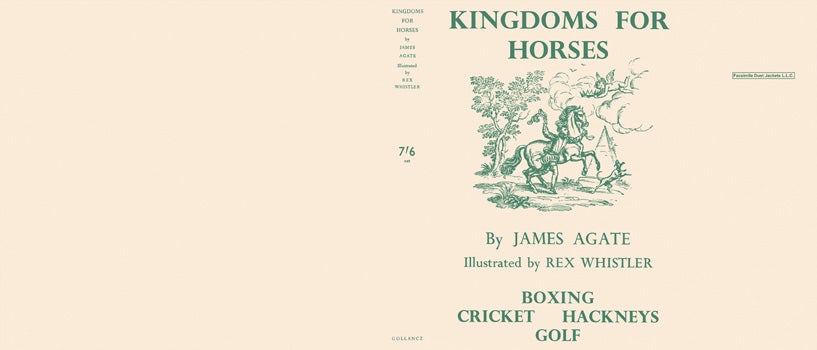 Item #39044 Kingdoms for Horses. James Agate, Rex Whistler