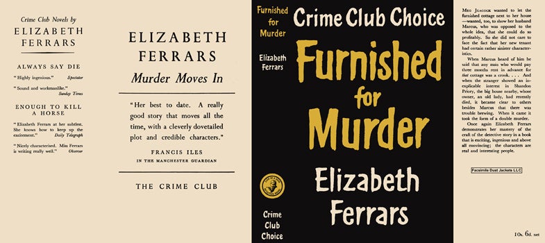 Item #39205 Furnished for Murder. Elizabeth Ferrars.