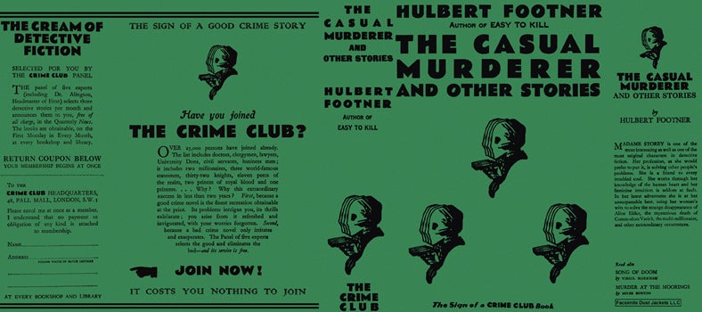 Item #39220 Casual Murderer and Other Stories, The. Hulbert Footner.