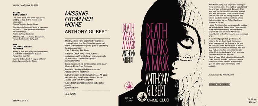 Item #39232 Death Wears a Mask. Anthony Gilbert