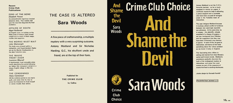 Item #39314 And Shame the Devil. Sara Woods.