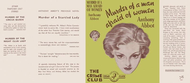 Item #40140 Murder of a Man Afraid of Women. Anthony Abbot