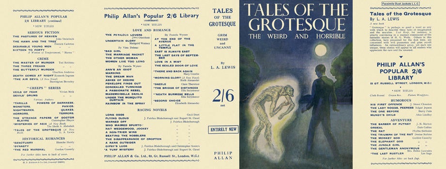 Item #4024 Tales of the Grotesque. L. A. Lewis
