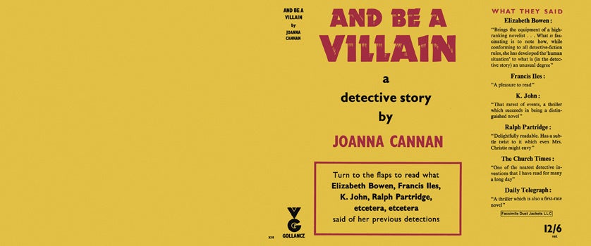 Item #40248 And Be a Villain. Joanna Cannan.