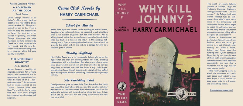Item #40260 Why Kill Johnny? Harry Carmichael