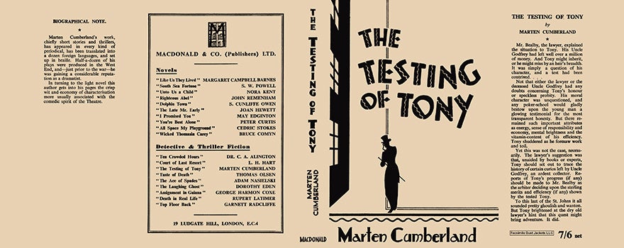 Item #40559 Testing of Tony, The. Marten Cumberland
