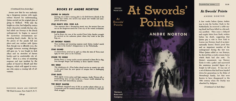 Item #4068 At Swords' Points. Andre Norton
