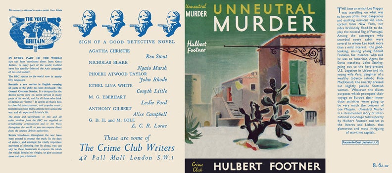 Item #40794 Unneutral Murder. Hulbert Footner