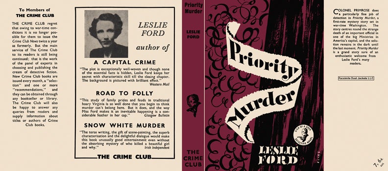 Item #40801 Priority Murder. Leslie Ford