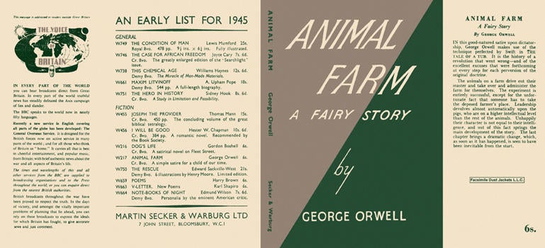 Item #4087 Animal Farm. George Orwell.