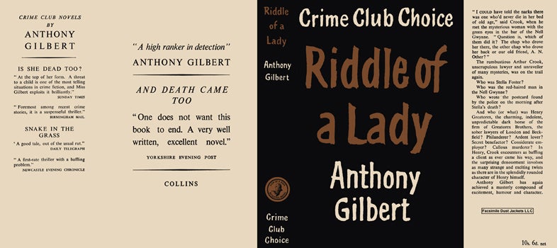 Item #40892 Riddle of a Lady. Anthony Gilbert