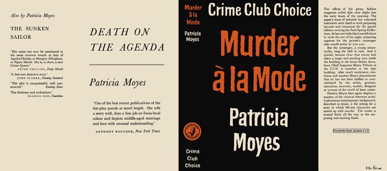 Item #41582 Murder a la Mode. Patricia Moyes