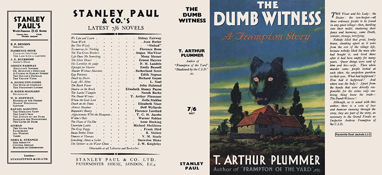 Item #41687 Dumb Witness, The. T. Arthur Plummer