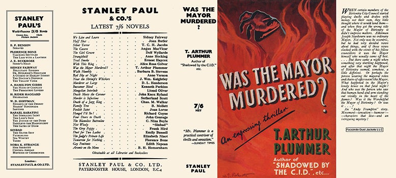 Item #41723 Was the Mayor Murdered? T. Arthur Plummer