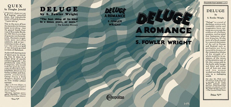 Item #4190 Deluge, A Romance. S. Fowler Wright