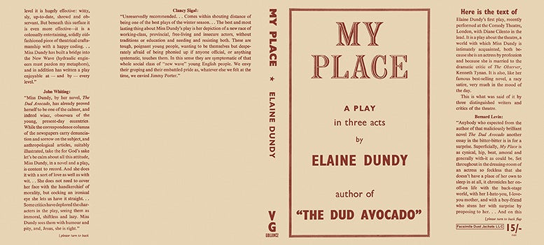 Item #42278 My Place, A Play in Three Acts. Elaine Dundy.