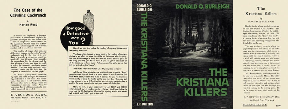 Item #423 Kristiana Killers, The. Donald Q. Burleigh.
