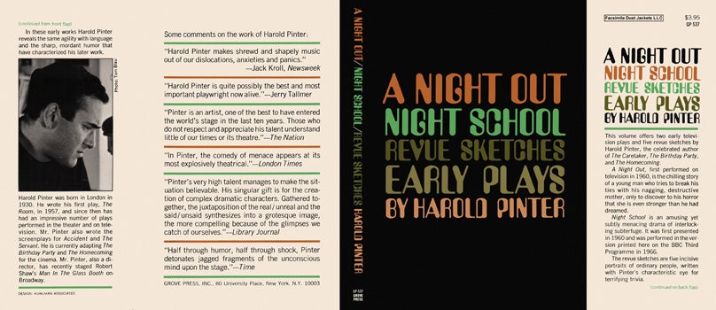 Item #42467 Night Out, Night School, Revue Sketches, and Early Plays, A. Harold Pinter