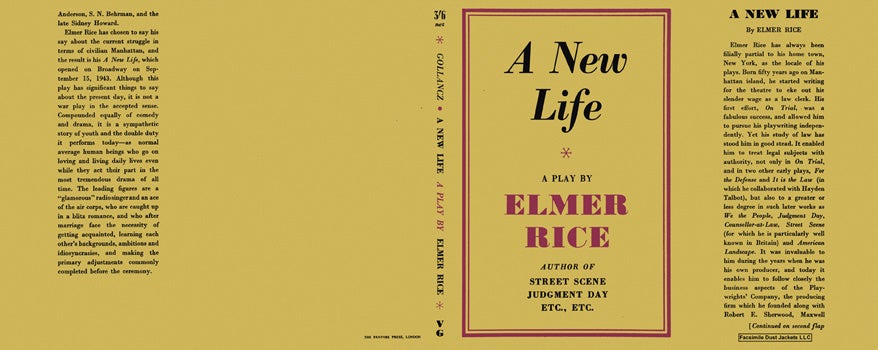 Item #42513 New Life, A. Elmer Rice