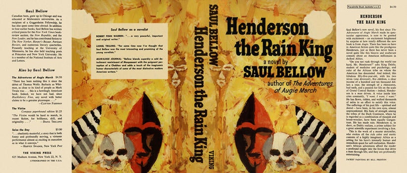 Item #4254 Henderson the Rain King. Saul Bellow.