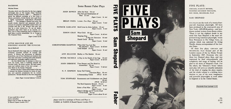 Item #42558 Five Plays. Sam Shepard