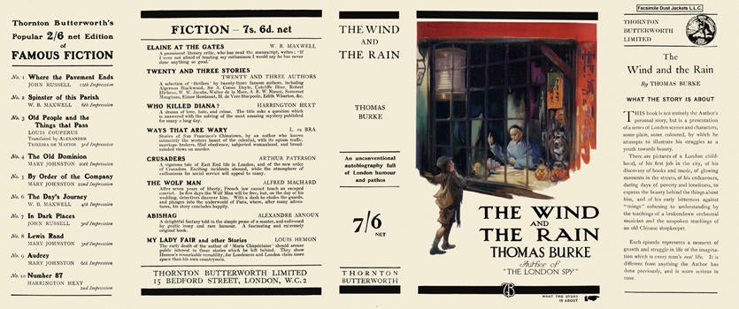 Item #4285 Wind and the Rain, The. Thomas Burke.