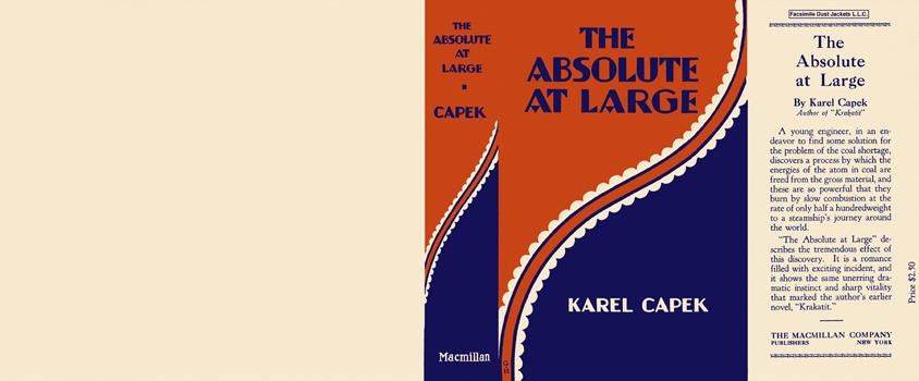 Item #4304 Absolute at Large, The. Karel Capek.